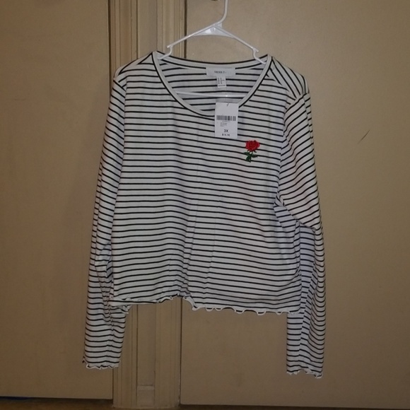 FOREVER 21 PLUS SIZE STRIPE SHIRT - Picture 1 of 2